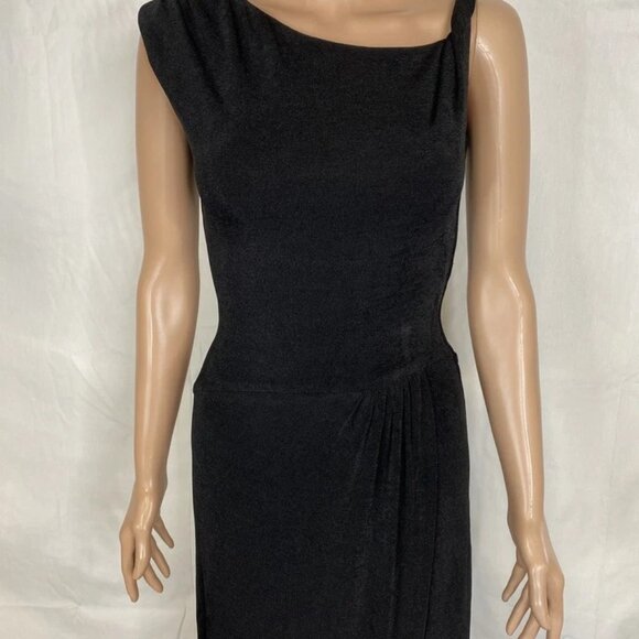 Khanum’s Women’s Sleeveless High-Slit Jersey Knit Long Dress – Black – Size S - Picture 10 of 11